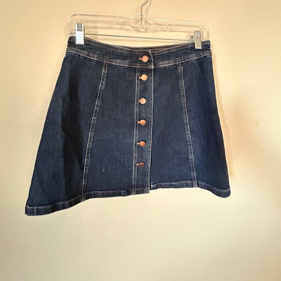 Madewell Stretch Denim A-Line Mini Skirt: Button-Front Edition Ret $79.50 Size 6 - Picture 2 of 10